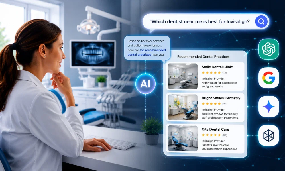 AI search recommendations for UK dental practices